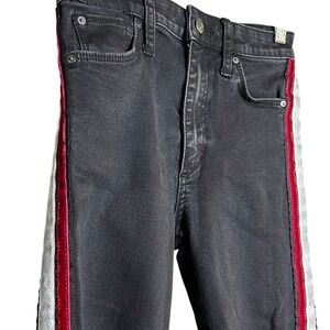 Joes "The Charlie"striped jeans-size 26 high rise,skinny ankle red silver velvet